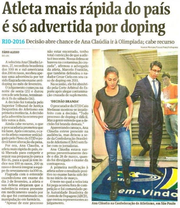 Clipping Folha Sao Paulo Doping